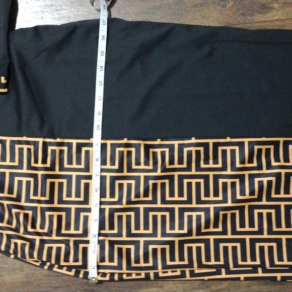 Print Contrast long straight dress - Picture 6 of 6